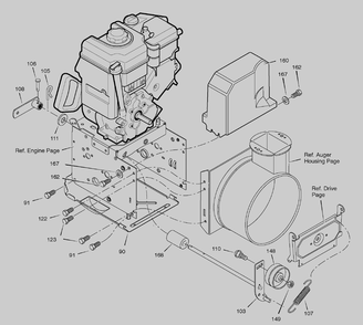 Frame Diagram and Parts List for 629101X85A 2005 Briggs and Stratton Snow Blower